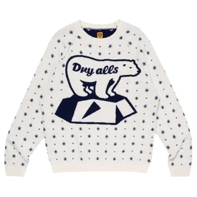 Pre-owned Human Made Polar Bear Jacqurd Knit Sweater 'white' | Men's Size L