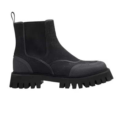 Pre-owned Gucci Gg Ankle Boot 'triple Black' | Men's Size 11