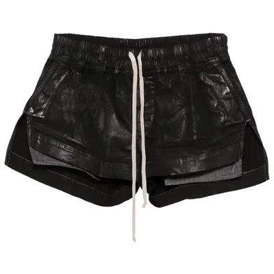 Pre-owned Rick Owens Drkshdw Denim Fog Boxer Shorts 'black' | Women's Size S