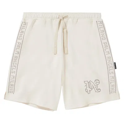 Pre-owned Palm Angels Monogram Stud Sweatshorts 'ivory' | White | Men's Size M