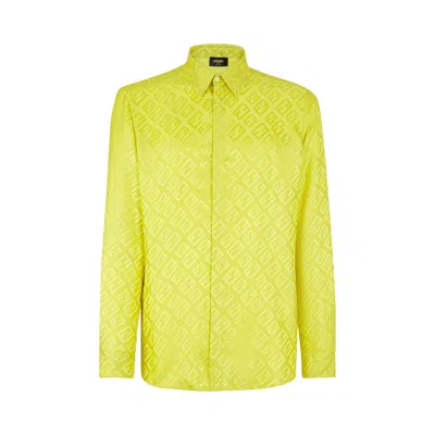 Pre-owned Fendi Tonal Ff All Over Shirt 'acide Green' | Men's Size 42