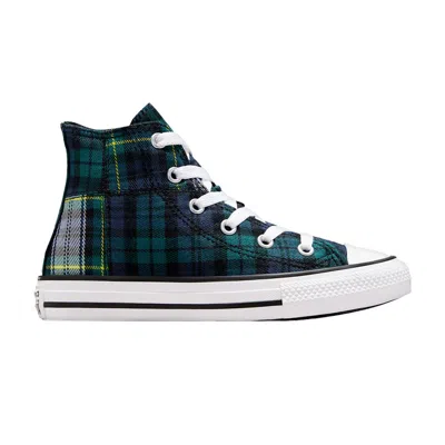 Pre-owned Converse Chuck Taylor All Star High Ps 'plaid - Dragon Scale Green' | Kid's Size 11.5