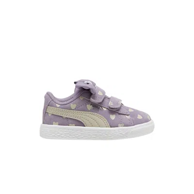 Pre-owned Puma Suede Classic Re-bow Velcro Toddler 'hearts - Pale Plum' | Purple | Infant Size 9