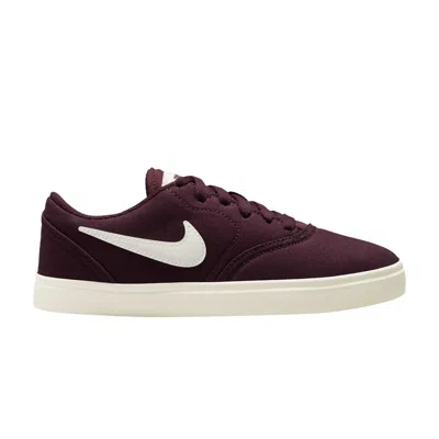 Pre-owned Nike Check Canvas Sb Gs 'burgundy Crush' | Red | Kid's Size 3.5