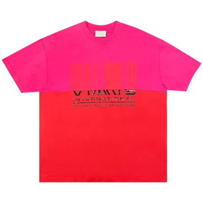 Pre-owned Vtmnts International Printed T-shirt 'hot Pink/red' | Men's Size Xl