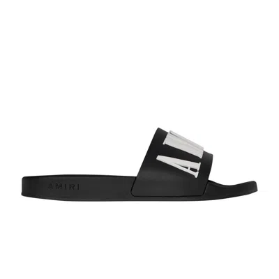 Pre-owned Amiri Wmns Logo Pool Slide 'black White' | Women's Size 35