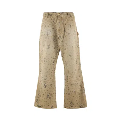 Pre-owned Saint Mxxxxxx X Dr. Woo Double Knee Pants 'beige' | Tan | Men's Size L