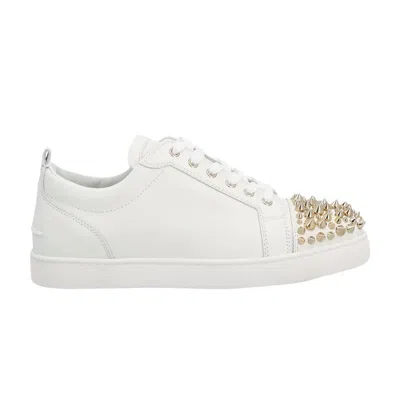 Pre-owned Christian Louboutin Louis Junior Spikes 'white Gold Spikes' | Men's Size 43.5