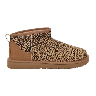 Pre-owned Ugg Wmns Classic Ultra Mini Speckles Boot 'leopard Print' | Brown | Women's Size 6