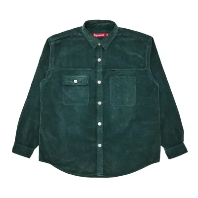 Pre-owned Supreme Washed Corduroy Shirt 'sage' | Green | Men's Size Xl