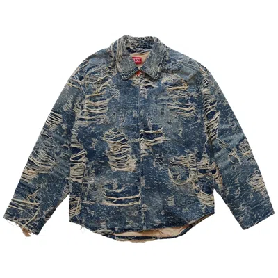 Pre-owned Diesel Distressed Denim Jacket 'blue' | Men's Size S