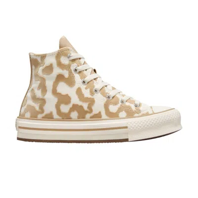 Pre-owned Converse Chuck Taylor All Star Eva Lift High Gs 'leopard' | Cream | Kid's Size 3.5