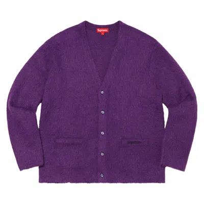 Pre-owned Supreme Brushed Mohair Cardigan 'purple' | Men's Size S