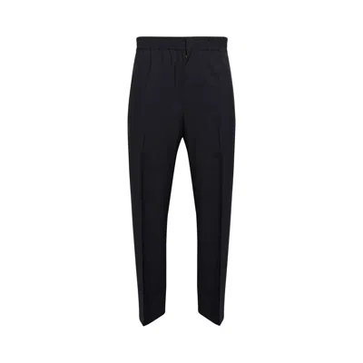 Pre-owned Bottega Veneta Fine Wool Elasticated Trousers 'midnight Blue' | Men's Size Xl