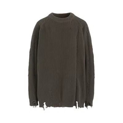 Pre-owned Y's Distressed Military Sweater 'khaki' | Black | Women's Size 2