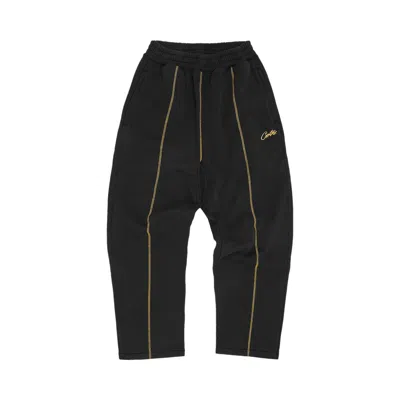 Pre-owned Corteiz Hmp Open Hem Sweatpant 'black/yellow' | Men's Size M