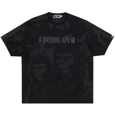 Pre-owned Bape Overall Garment Dyed Relaxed Fit Tee 'black' | Men's Size L
