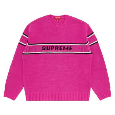 Pre-owned Supreme Chest Stripe Sweater 'pink' | Men's Size Xxl