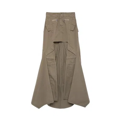 Pre-owned Coperni Paneled Cargo Maxi Skirt 'khaki' | Tan | Women's Size 34
