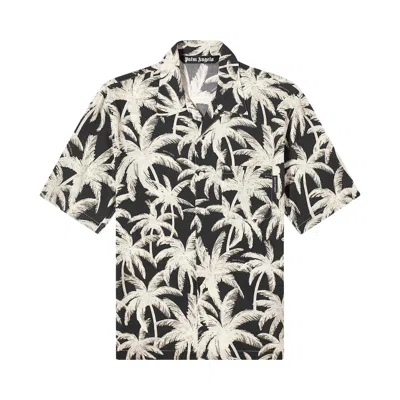 Pre-owned Palm Angels Palms All Over Shirt 'black/off White' | Men's Size 48