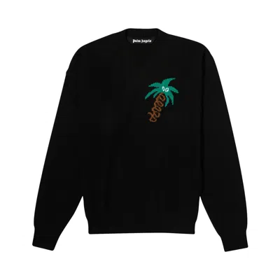 Pre-owned Palm Angels Sketchy Intarsia Sweater 'black/green' | Men's Size L