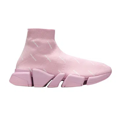 Pre-owned Balenciaga Wmns Speed 2.0 Sneaker 'allover Logo - Soft Pink' | Women's Size 35