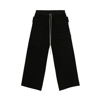 Pre-owned Rick Owens Drkshdw Canvas Creatch Wide Cargo Drawstring Pants 'black' | Men's Size Xl