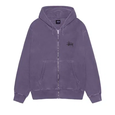 Pre-owned Stussy Basic Zip Hoodie Pigment Dyed 'grape' | Purple | Men's Size M