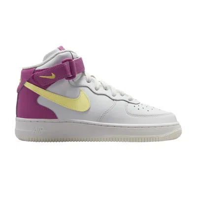 Pre-owned Nike Air Force 1 Mid Le Gs 'citron Fuchsia' | White | Kid's Size 4
