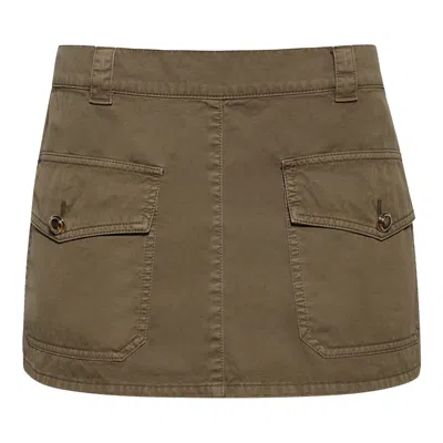 Pre-owned Miu Miu Garment Dyed Miniskirt 'olive Green' | Women's Size 42