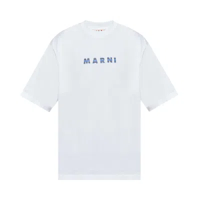 Pre-owned Marni Logo T-shirt 'lily White' | Men's Size 50