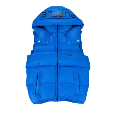 Pre-owned Purple Brand Nylon Puffer Vest 'blue' | Men's Size L