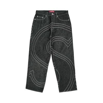 Pre-owned Supreme S Logo Rigid Baggy Jean 'rigid Black' | Men's Size 36