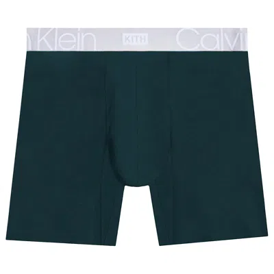 Pre-owned Kith For Calvin Klein Seasonal Boxer Brief 'scarab' | Green | Men's Size M