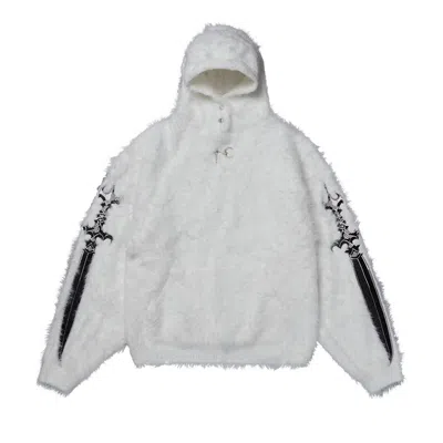 Pre-owned Thug Club Pack Fur Sword Hoodie 'white' | Men's Size 2