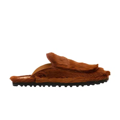 Pre-owned Dries Van Noten Fur Slider 'rust' | Brown | Men's Size 44