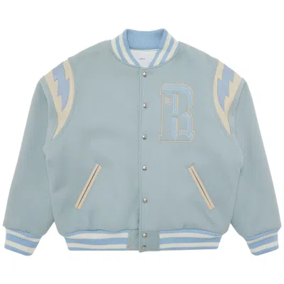 Pre-owned Rhude Lighting Varsity Jacket 'mint' | Green | Men's Size Xl