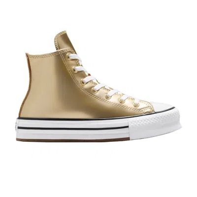 Pre-owned Converse Chuck Taylor All Star Eva Lift Platform High Gs 'metallic Light Gold' | Kid's Size 6