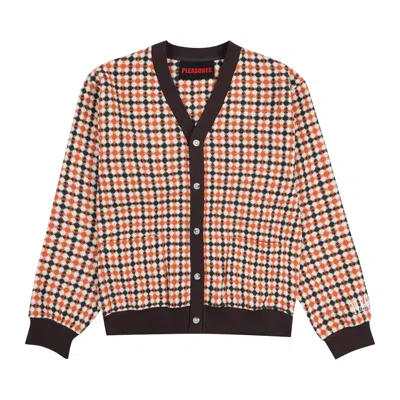 Pre-owned Pleasures Misquote Cardigan 'orange' | Men's Size S