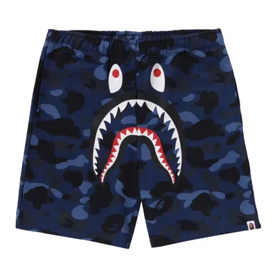 Pre-owned Bape Abc Camo Shark Sweatshorts 'navy' | Blue | Men's Size Xxl