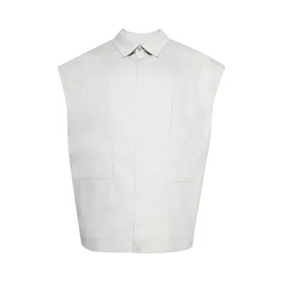 Pre-owned Rick Owens Sleeveless Jumbo Outershirt 'dinge' | White | Men's Size 50