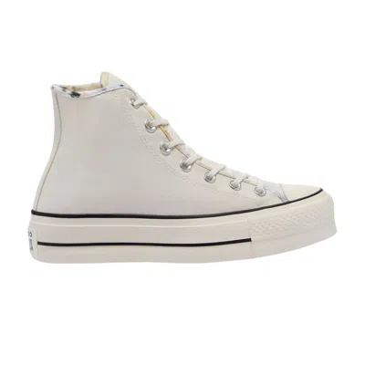 Pre-owned Converse Wmns Chuck Taylor All Star Platform High 'washed Florals - Egret' | Cream | Women's Size 10