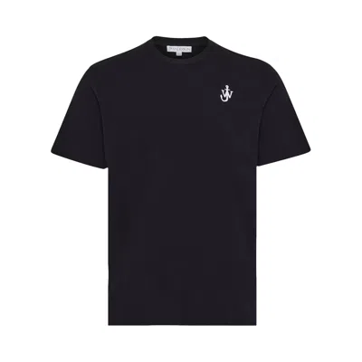 Pre-owned Jw Anderson Anchor Embroidery T-shirt 'black' | Men's Size M
