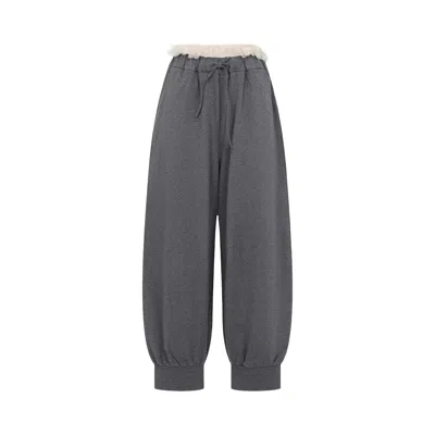 Pre-owned Simone Rocha Exposed Frilly Brief Joggers 'charcoal' | Brown | Women's Size S