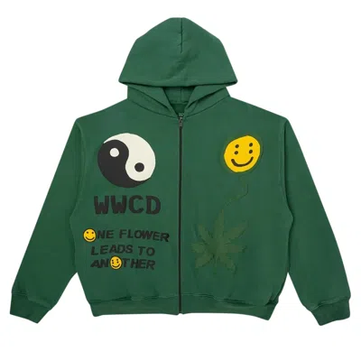 Pre-owned Cactus Plant Flea Market Earth First Zip Hooded Sweatshirt 'green' | Men's Size M