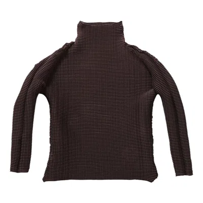 Pre-owned Issey Miyake Wooly Pleats 56 Shirt 'nasu Brown' | Women's Size 2