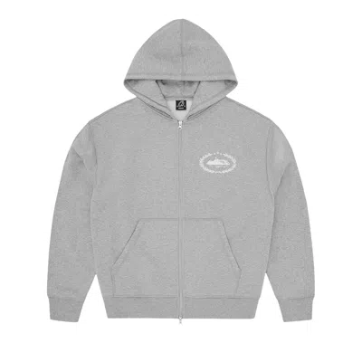 Pre-owned Corteiz Superior Royale Zip Hoodie 'heather Grey' | Men's Size L