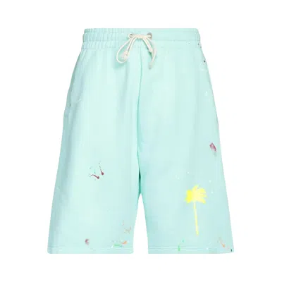 Pre-owned Palm Angels Painted Sweatshort 'seafoam/yellow' | Green | Men's Size L
