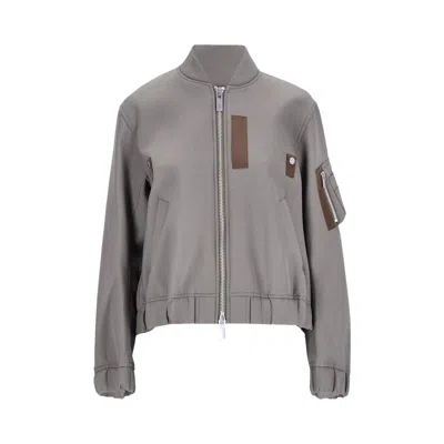 Pre-owned Sacai Suiting Bonding Blouson 'taupe' | Brown | Women's Size 2