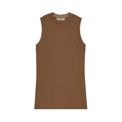 Pre-owned Auralee Super High Gauge Sheer Rib Tank Top 'brown' | Women's Size 1